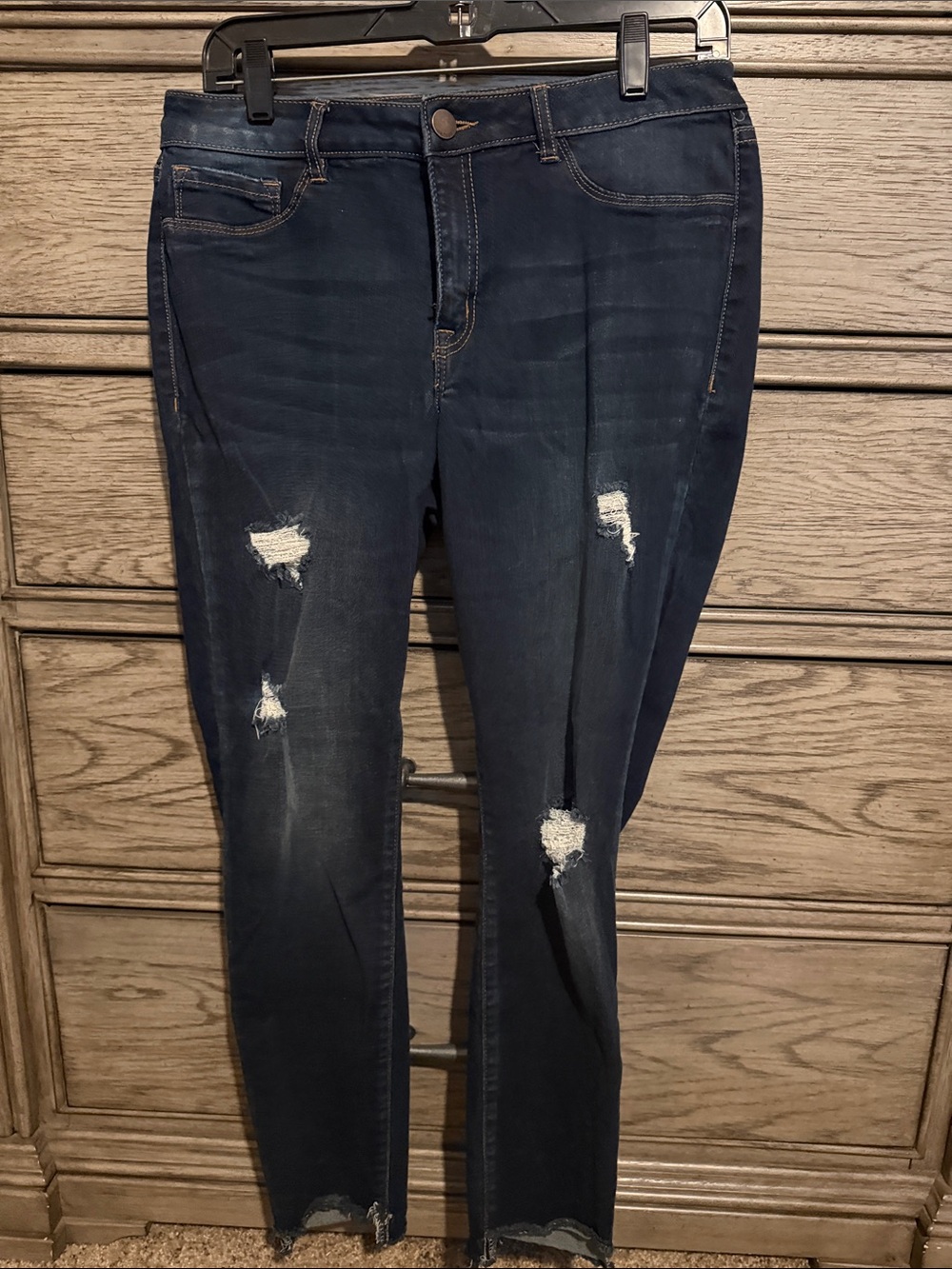 refuge Dark Wash Ripped Skinny Jeans